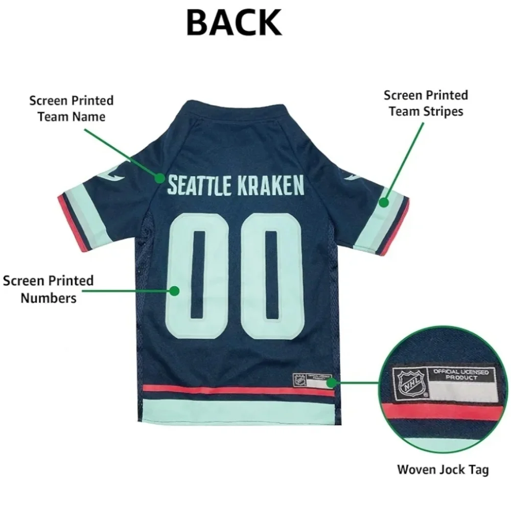 NWT NHL Seattle Kraken Pet Jersey Officially Licensed Dog Cat Shirt Size Medium